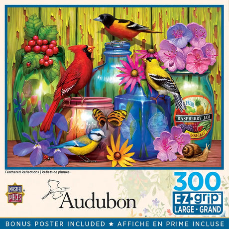Audubon Feathered Reflections 300 Piece EZ Grip Jigsaw Puzzle | Masterpieces - Jigsaw Puzzles - The Puzzle Center