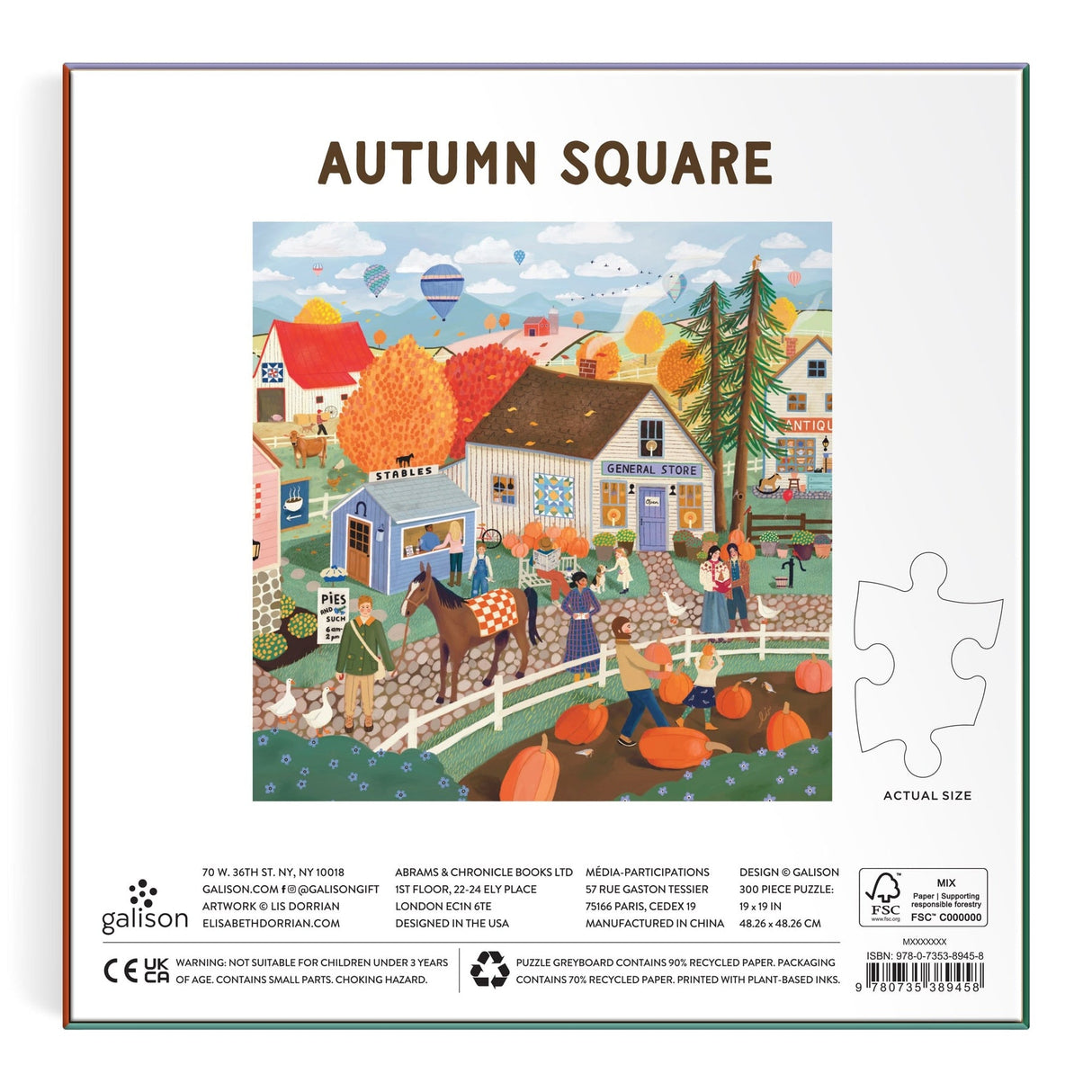 Autumn Square 300 Piece Jigsaw Puzzle | Galison - Jigsaw Puzzles - The Puzzle Center