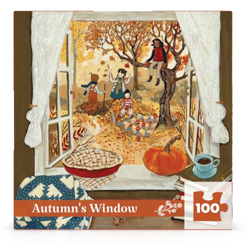 Autumn's Window 100 Piece Mini Jigsaw Puzzle | New York Puzzle Company - Mini Jigsaw Puzzles - The Puzzle Center