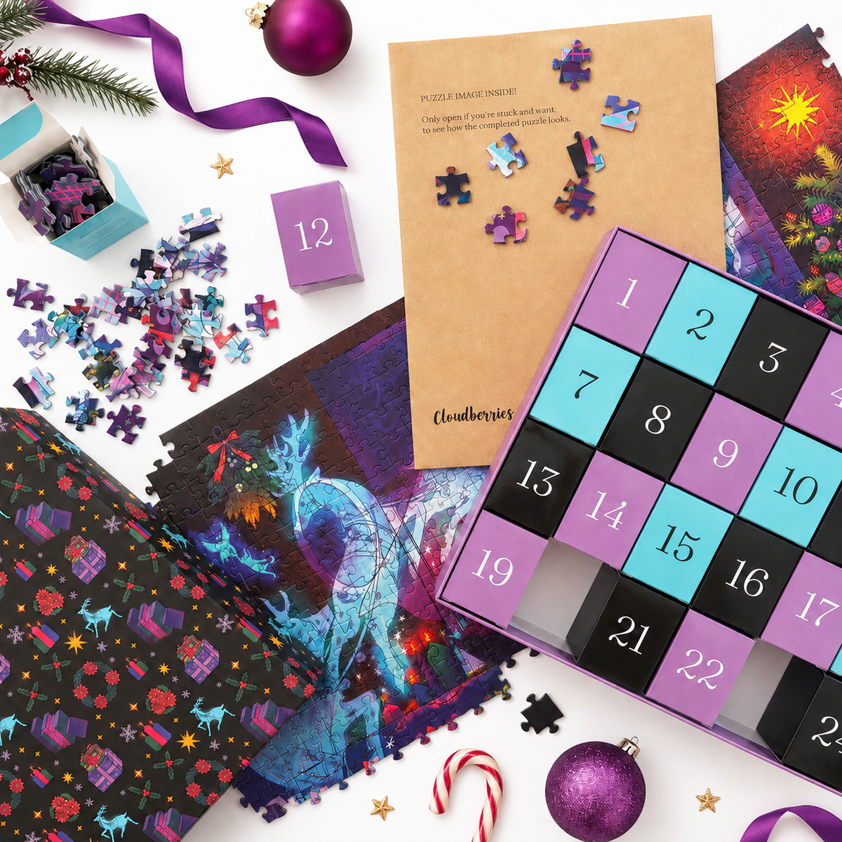 Midnight Glow Advent Calendar 1000 Piece Jigsaw Puzzle | Cloudberries