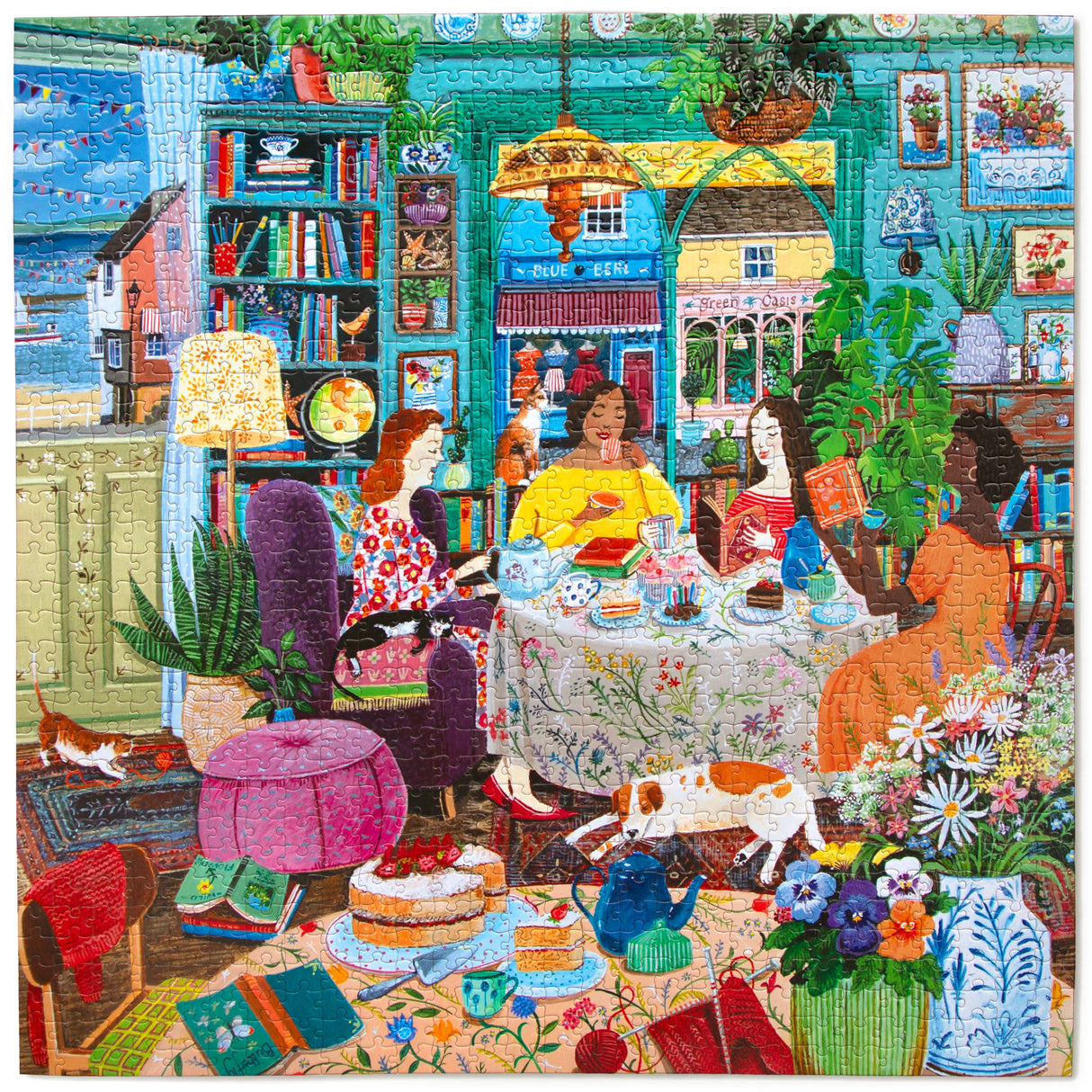 Books & Tea By the Sea 1000 Piece Jigsaw Puzzle | eeBoo