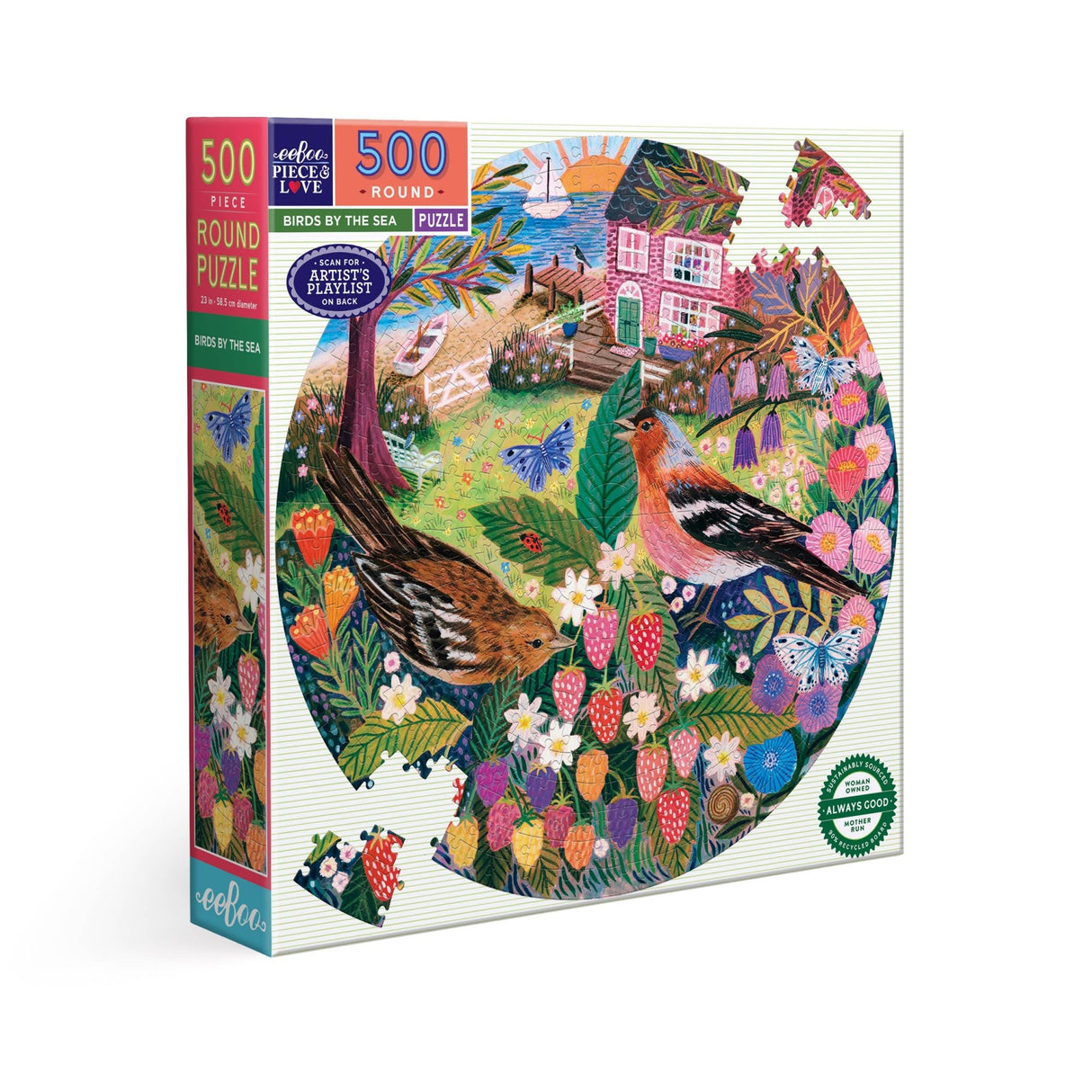 Birds by the Sea 500 Piece Jigsaw Puzzle | eeBoo - Jigsaw Puzzles - The Puzzle Center