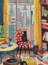 Black Cat in New York Window 1000 Piece Jigsaw Puzzle | Pomegranate - Jigsaw Puzzles - The Puzzle Center