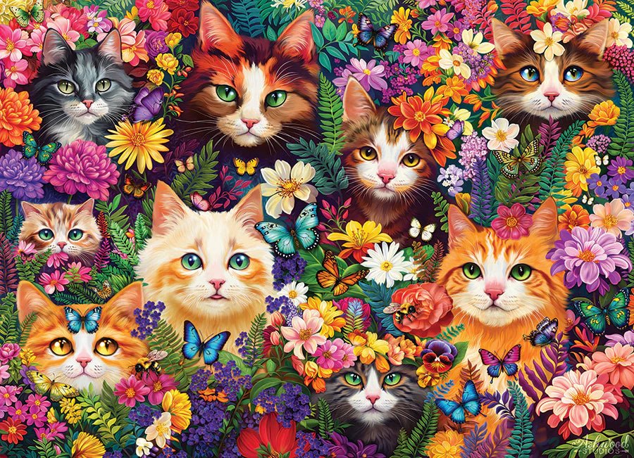 Blooming Whiskers 1000 Piece Jigsaw Puzzle | Cobble Hill Puzzles - Jigsaw Puzzles - The Puzzle Center