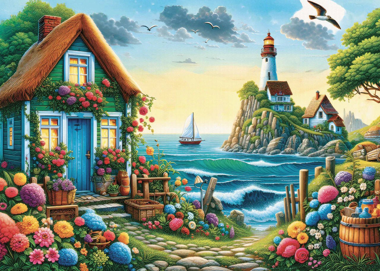 Blue House Bay 1000 Piece Jigsaw Puzzle | JaCaRou Puzzles - Jigsaw Puzzles - The Puzzle Center