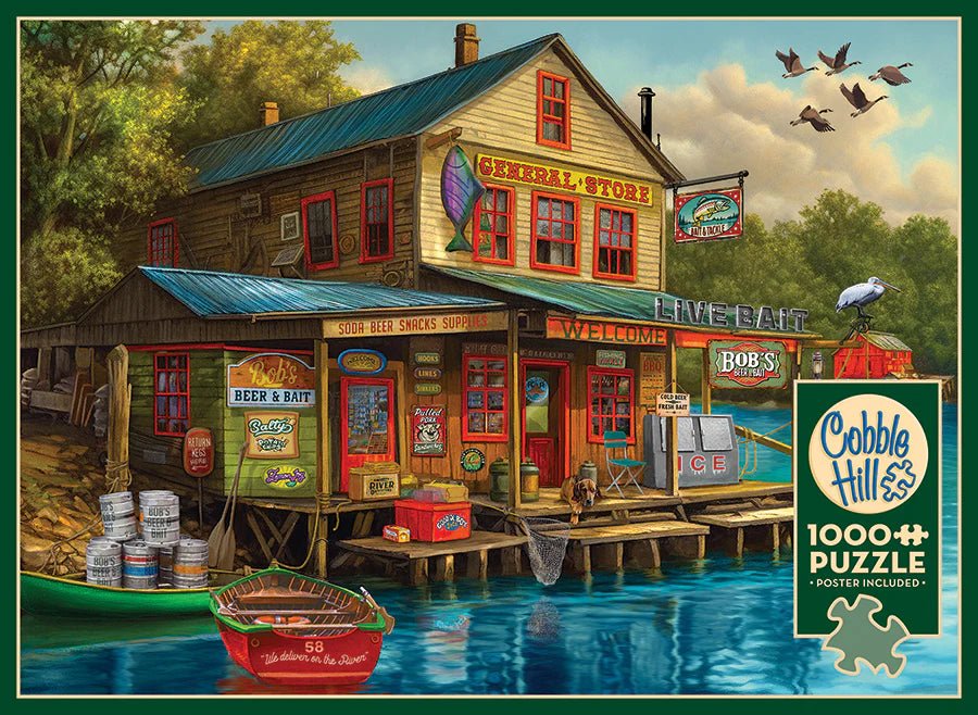 Bob's Beer & Bait 1000 Piece Puzzle by Cobble Hill Puzzles - Cobble Hill Puzzles - Jigsaw Puzzles - The Puzzle Center