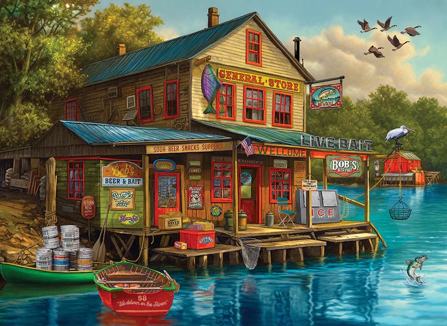 Bob's Beer & Bait 1000 Piece Puzzle by Cobble Hill Puzzles - Cobble Hill Puzzles - Jigsaw Puzzles - The Puzzle Center