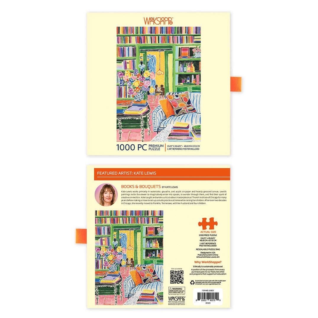 Books & Bouquets 1000 Piece Jigsaw Puzzle | WerkShoppe - Jigsaw Puzzles - The Puzzle Center