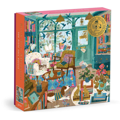 Bookshop Afternoon 500 Piece Foil Jigsaw Puzzle | Galison - Jigsaw Puzzles - The Puzzle Center