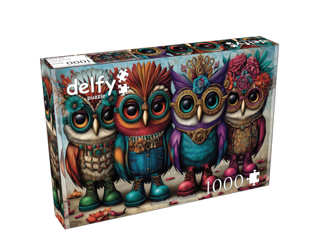 Booted Owl Quartet 1000 Piece Jigsaw Puzzle | Delfy Puzzles - Jigsaw Puzzles - The Puzzle Center