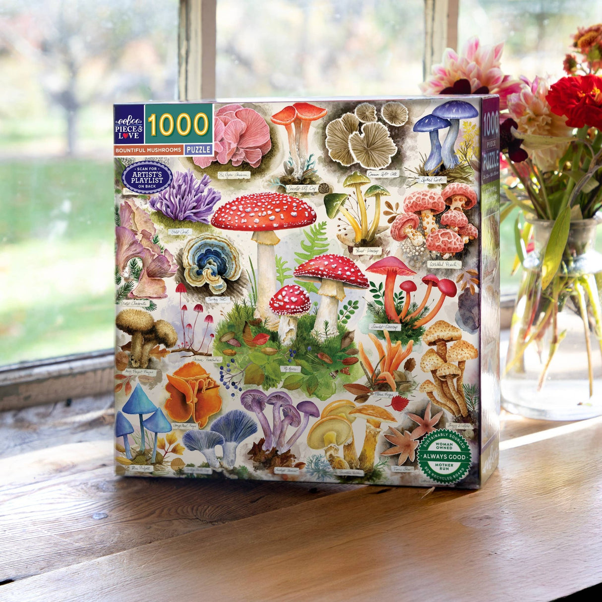 Bountiful Mushrooms 1000 Piece Jigsaw Puzzle | eeBoo - Jigsaw Puzzles - The Puzzle Center