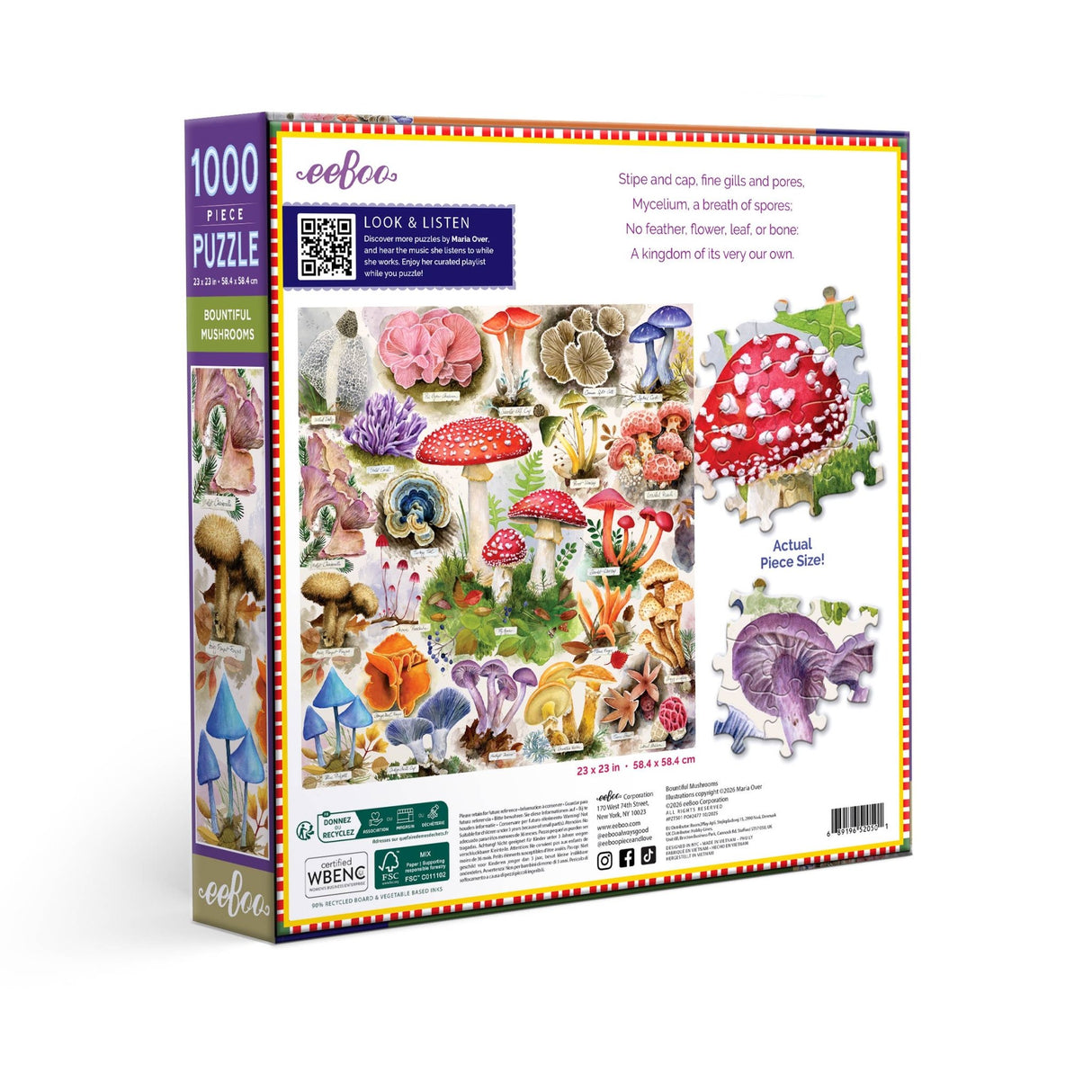 Bountiful Mushrooms 1000 Piece Jigsaw Puzzle | eeBoo - Jigsaw Puzzles - The Puzzle Center