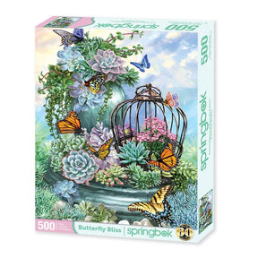 Butterfly Bliss 500 Piece Jigsaw Puzzle by Springbok Puzzles - Springbok Puzzles - Jigsaw Puzzles - The Puzzle Center