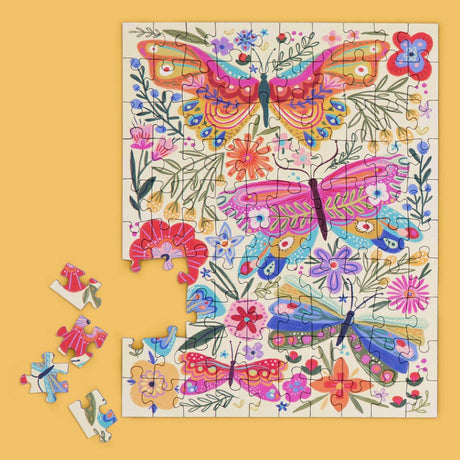 Butterfly Floral 100 Piece Mini Puzzle Snax | WerkShoppe - Mini Jigsaw Puzzles - The Puzzle Center
