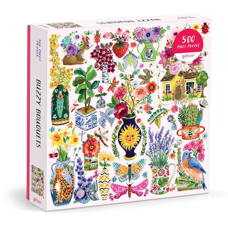Buzzy Bouquets 500 Piece Jigsaw Puzzle | Galison - Jigsaw Puzzles - The Puzzle Center