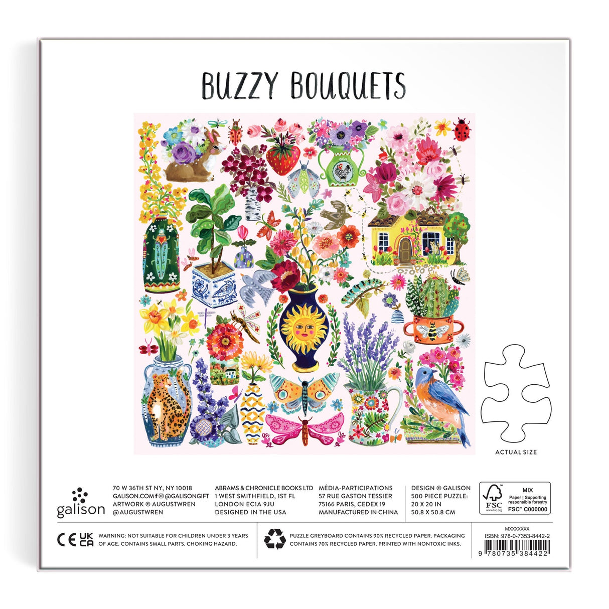 Buzzy Bouquets 500 Piece Jigsaw Puzzle | Galison
