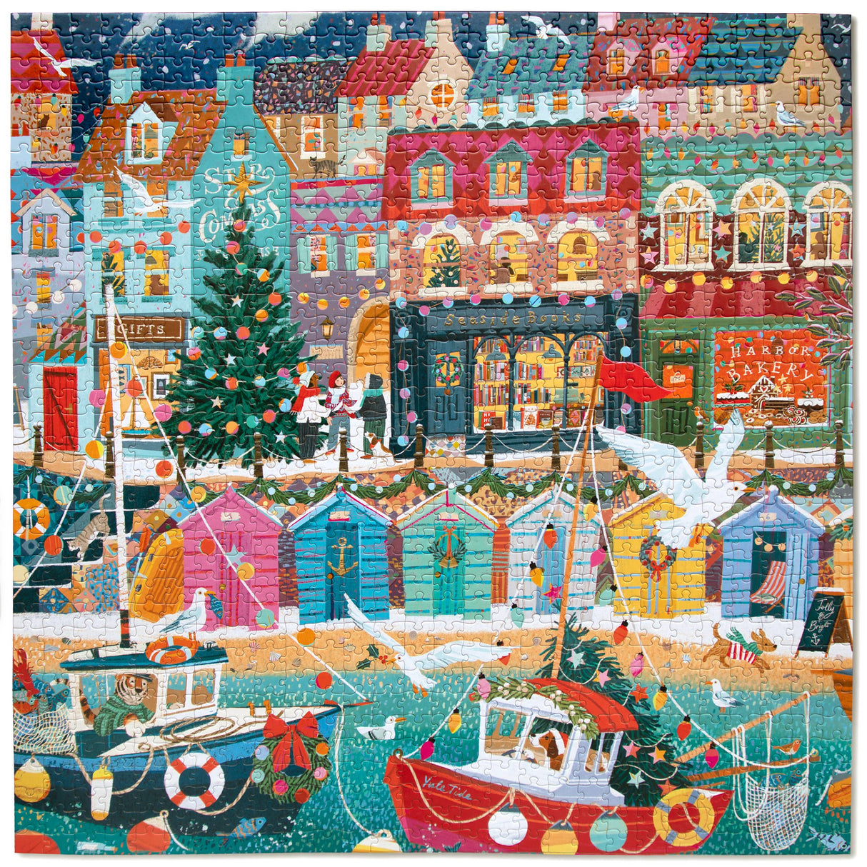 English Seaside Christmas 1000 Piece Jigsaw Puzzle | eeBoo