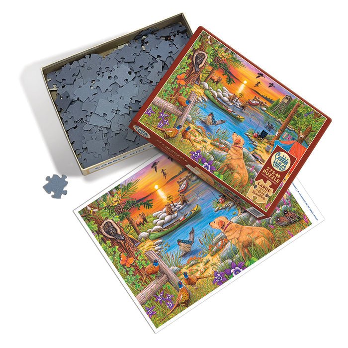 Camping at Sunset Cove 275 Piece Jigsaw Puzzle | Cobble Hill - Jigsaw Puzzles - The Puzzle Center