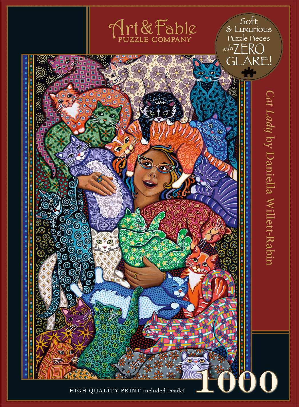 Cat Lady 1000 Piece Jigsaw Puzzle | Art & Fable - Jigsaw Puzzles - The Puzzle Center