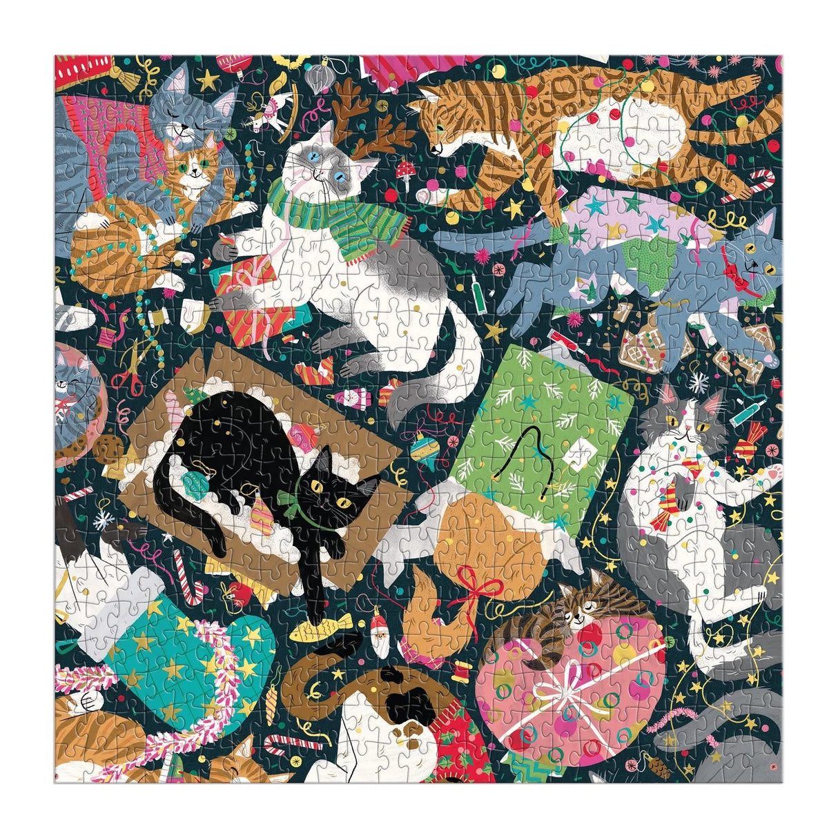Catmas Chaos 500 Piece Jigsaw Puzzle | Galison - Jigsaw Puzzles - The Puzzle Center