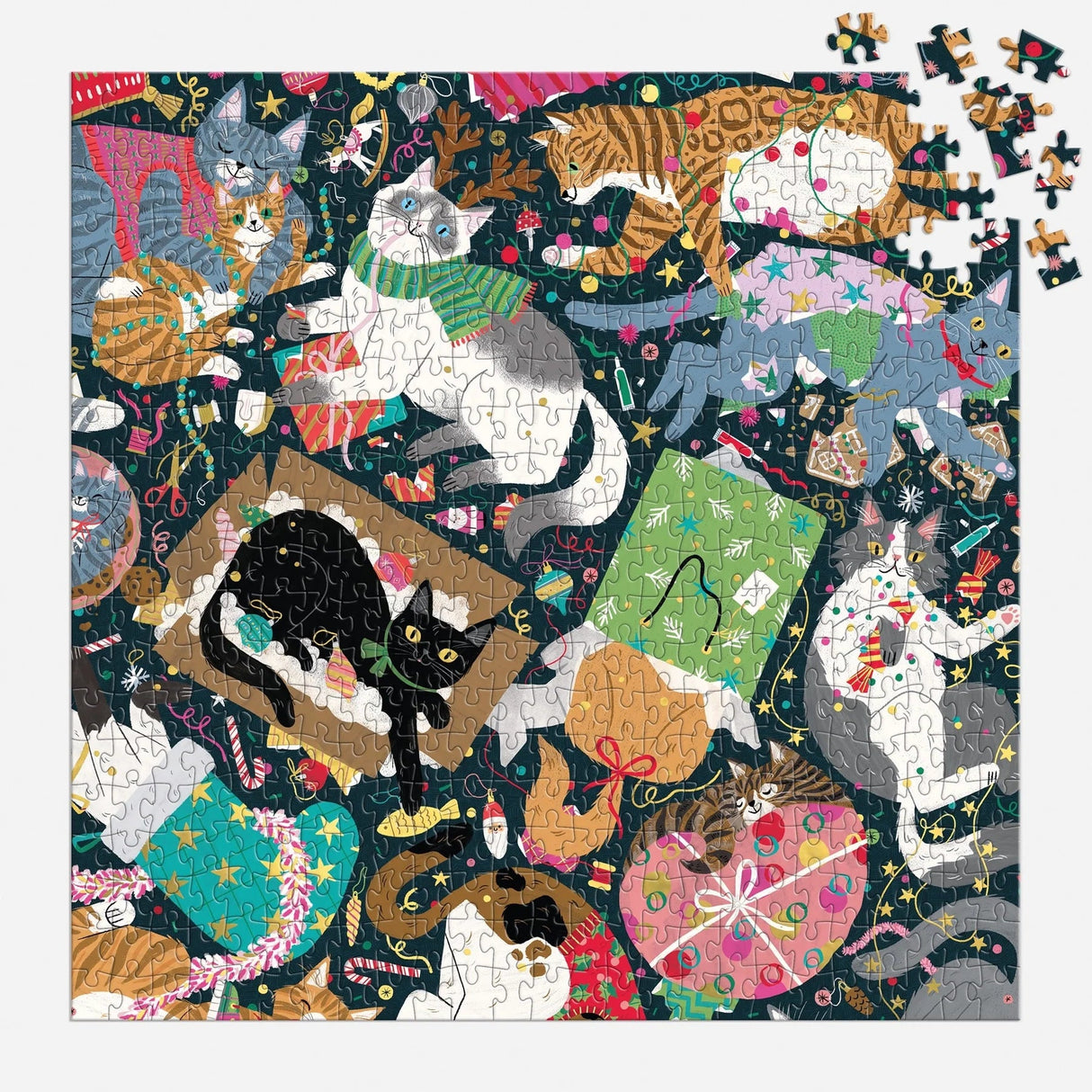 Catmas Chaos 500 Piece Jigsaw Puzzle | Galison - Jigsaw Puzzles - The Puzzle Center