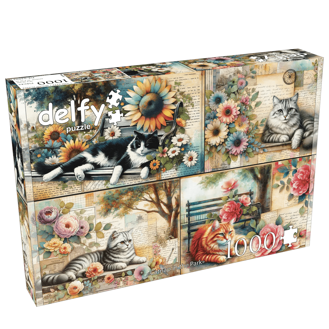 Catnap In The Park 1000 Piece Jigsaw Puzzle | Delfy Puzzles - Jigsaw Puzzles - The Puzzle Center