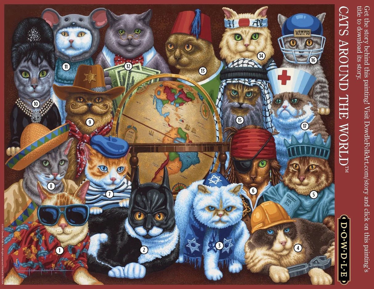 Cats Around The World 1000 Piece Jigsaw Puzzle by Dowdle Puzzles - Dowdle - Jigsaw Puzzles - The Puzzle Center