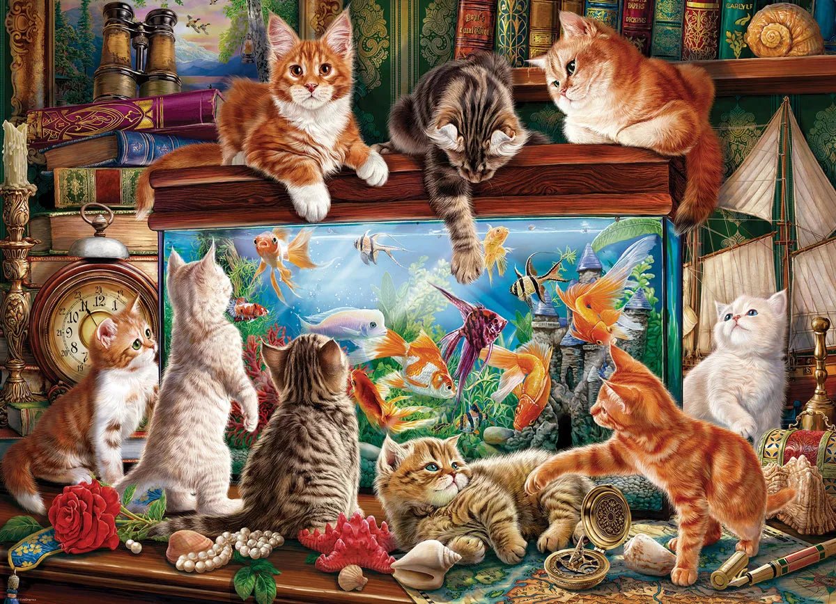 Cats by the Aquarium 1000 Piece Jigsaw Puzzle | Eurographics - Jigsaw Puzzles - The Puzzle Center