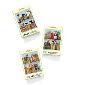 Cats on Books 250 Piece Jigsaw Puzzle Set | WerkShoppe - Jigsaw Puzzle - The Puzzle Center