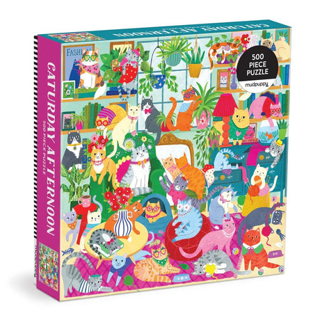Caturday Afternoon 500 Piece Jigsaw Puzzle by Mudpuppy - Mudpuppy - Jigsaw Puzzles - The Puzzle Center