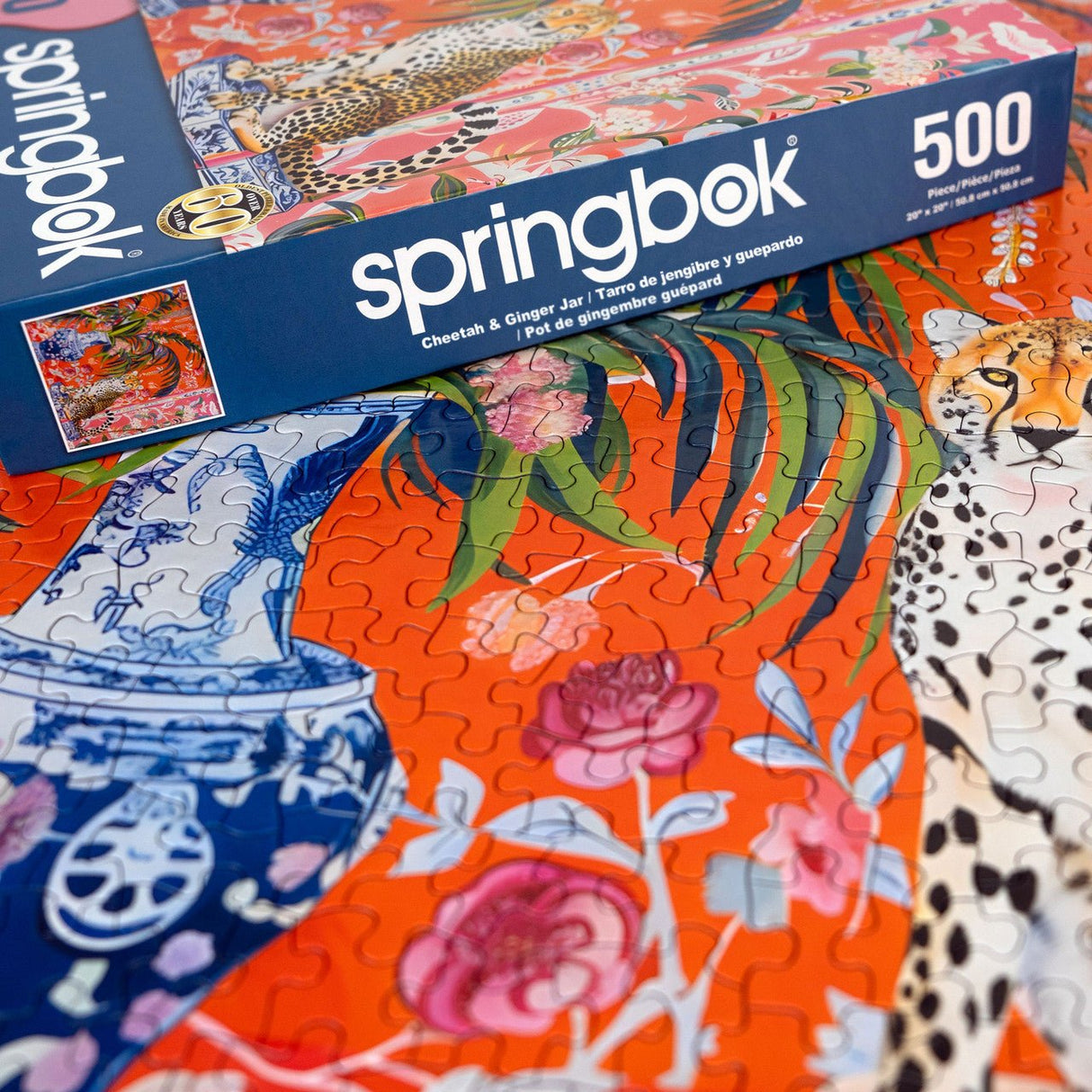 Cheetah and Ginger Jar 500 Piece Jigsaw Puzzle | Springbok Puzzles - Springbok Puzzles - Jigsaw Puzzles - The Puzzle Center
