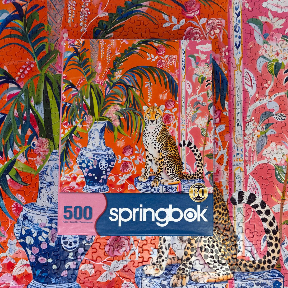 Cheetah and Ginger Jar 500 Piece Jigsaw Puzzle | Springbok Puzzles - Springbok Puzzles - Jigsaw Puzzles - The Puzzle Center