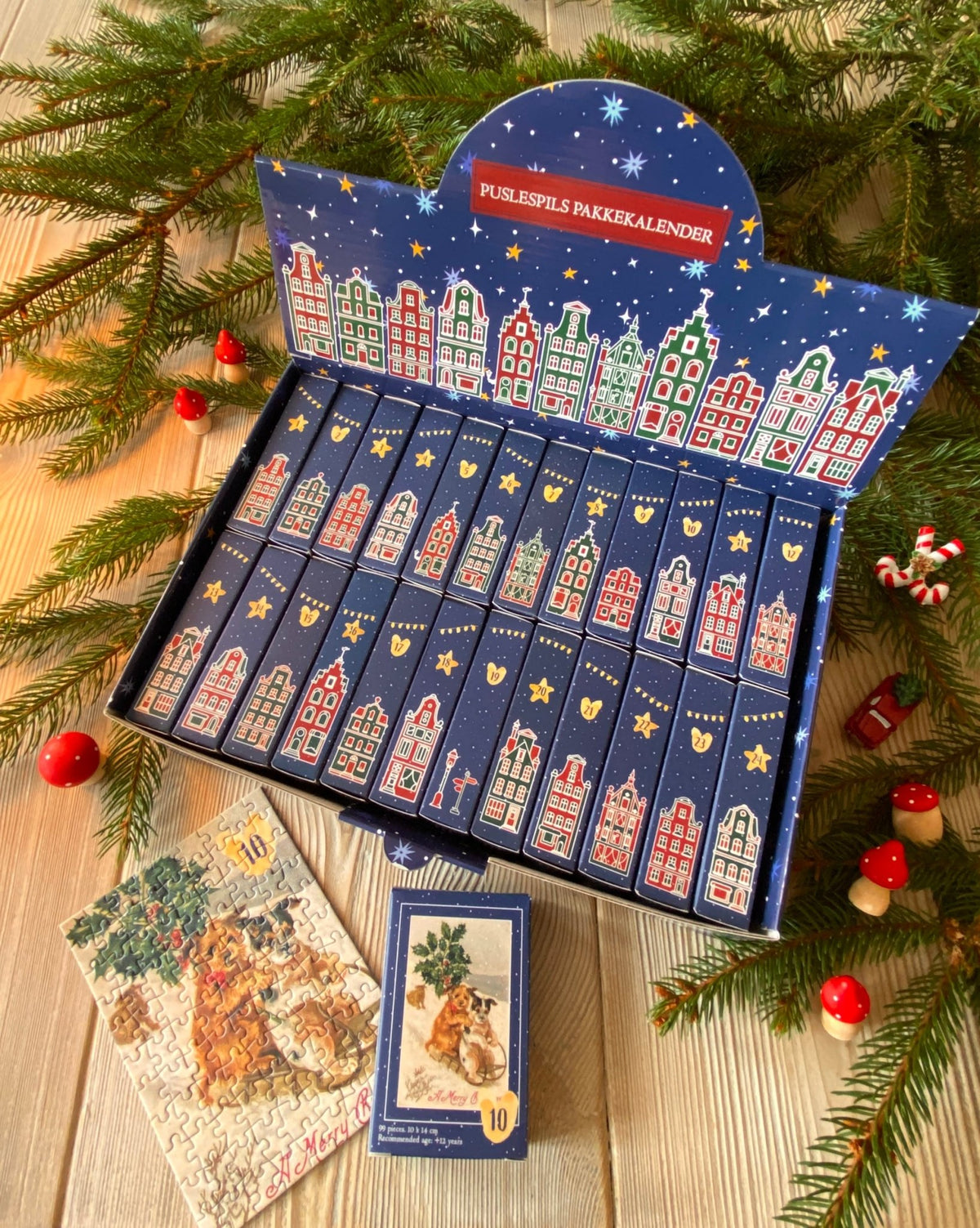 Christmas Advent Calendar - 24 minipuzzles - Vintage Postcards Piece Jigsaw Puzzle | Penny Puzzle - Jigsaw Puzzles - The Puzzle Center