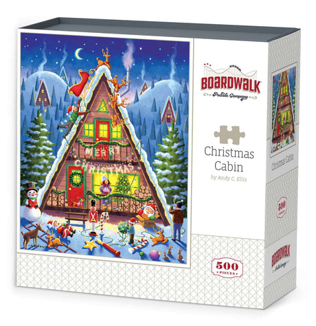 Christmas Cabin 500 Piece Jigsaw Puzzle | Boardwalk Puzzles - Jigsaw Puzzles - The Puzzle Center