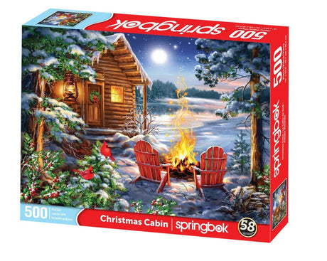 Christmas Cabin 500 Piece Jigsaw Puzzle by Springbok Puzzles - Springbok Puzzles - Jigsaw Puzzles - The Puzzle Center - 