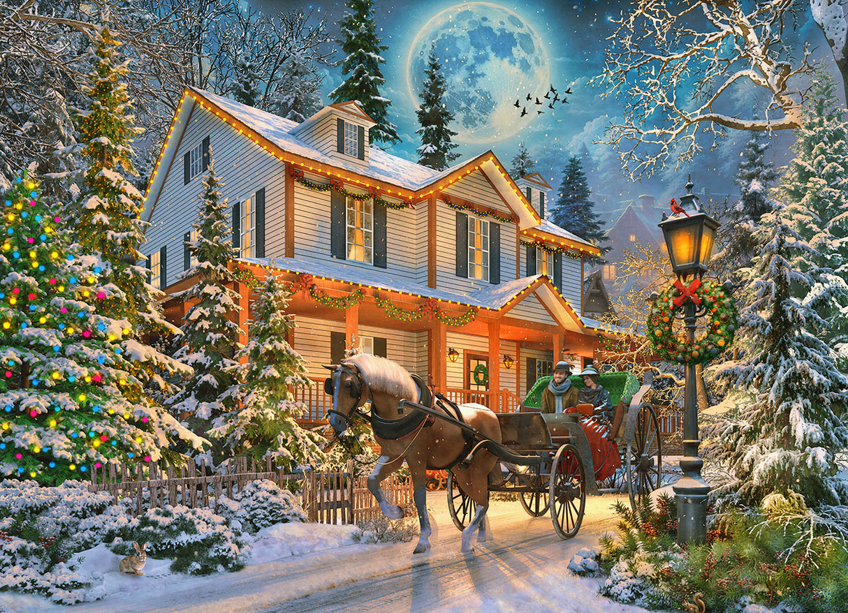 Christmas Carriage 1000 Piece Jigsaw Puzzle | Vermont Christmas Co