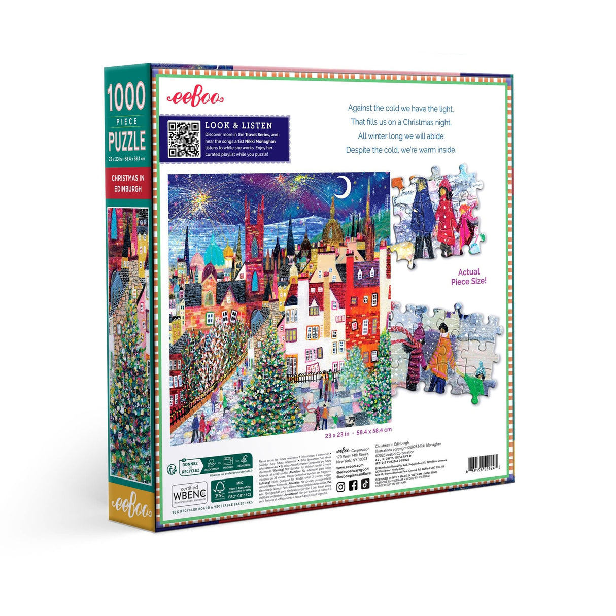 Christmas in Edinburgh 1000 Piece Jigsaw Puzzle | eeBoo - Jigsaw Puzzles - The Puzzle Center