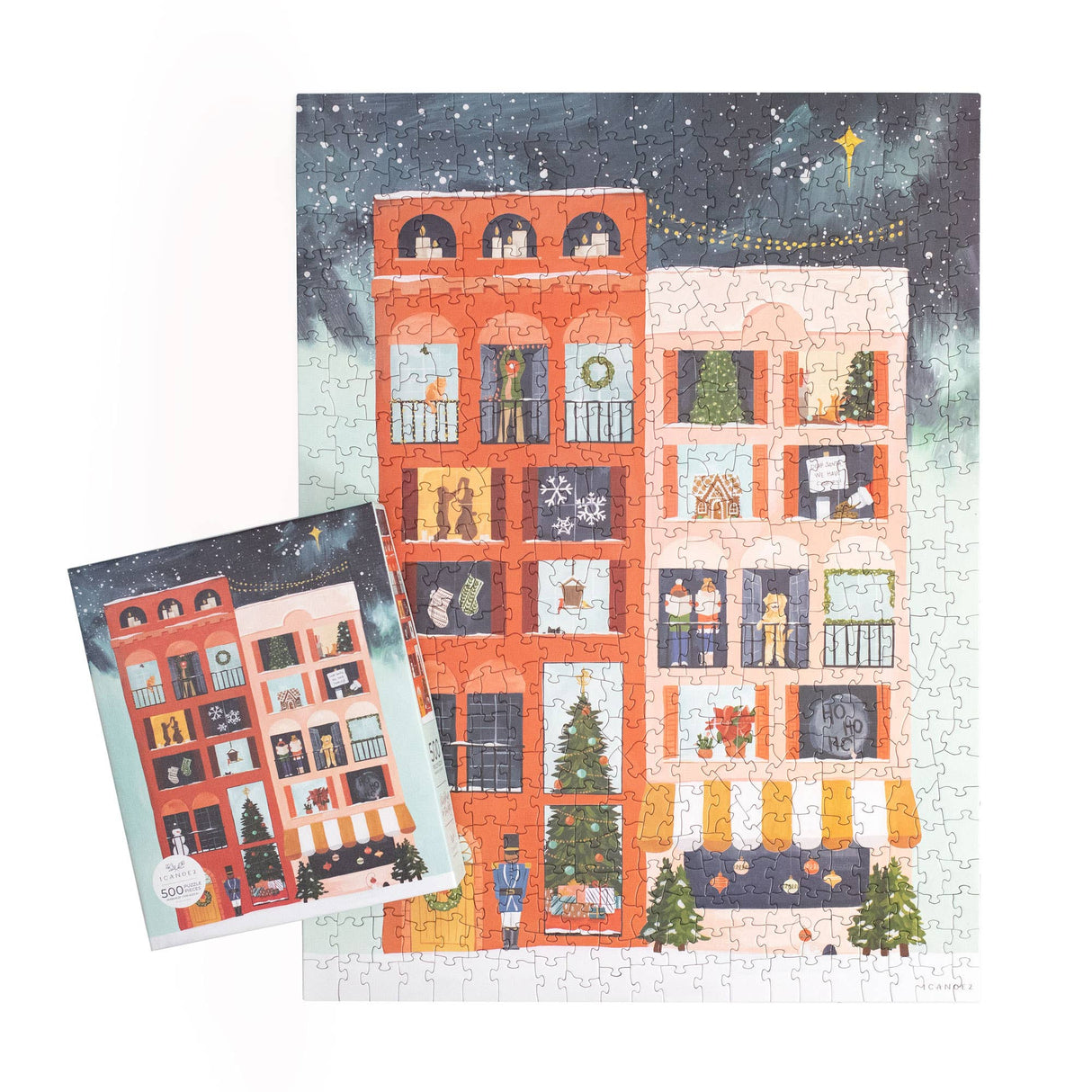 Christmas in the City - 500 Piece Jigsaw Puzzle by 1canoe2 - 1canoe2 | One Canoe Two Paper Co. - Jigsaw Puzzles - The Puzzle Center - 