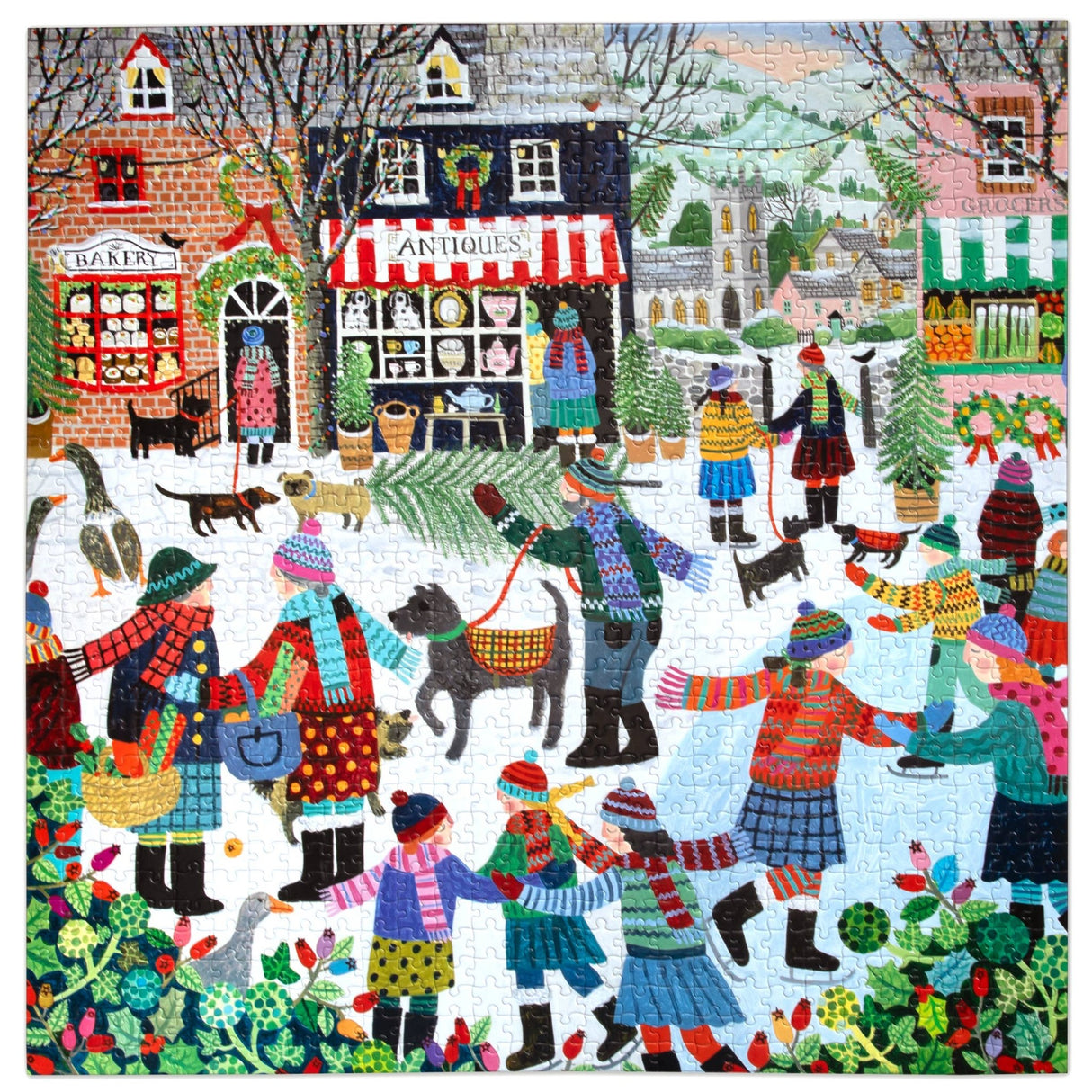 Christmas in the Square 1000 Piece Jigsaw Puzzle | eeBoo - Jigsaw Puzzles - The Puzzle Center