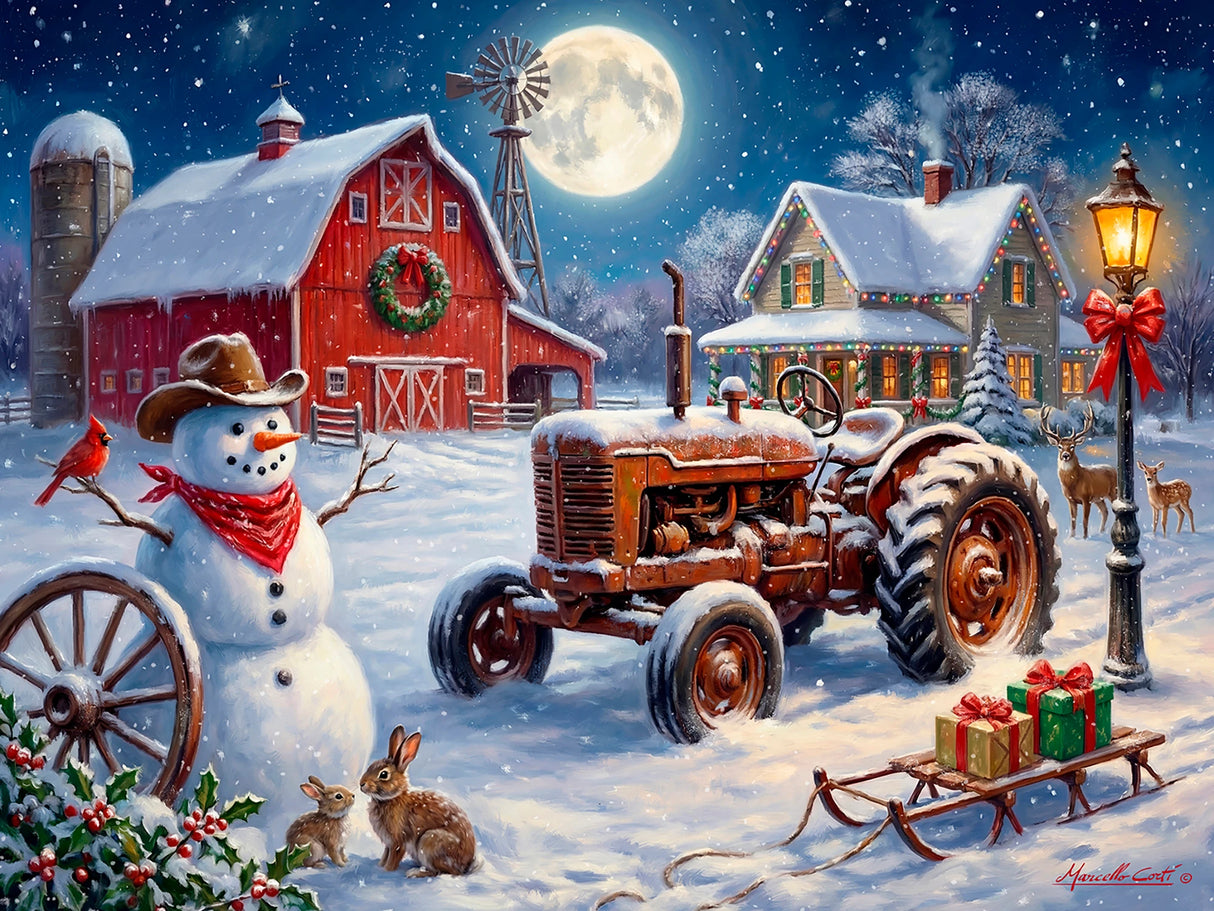 Christmas on the Farm 500 Piece Jigsaw Puzzle | Vermont Christmas Co
