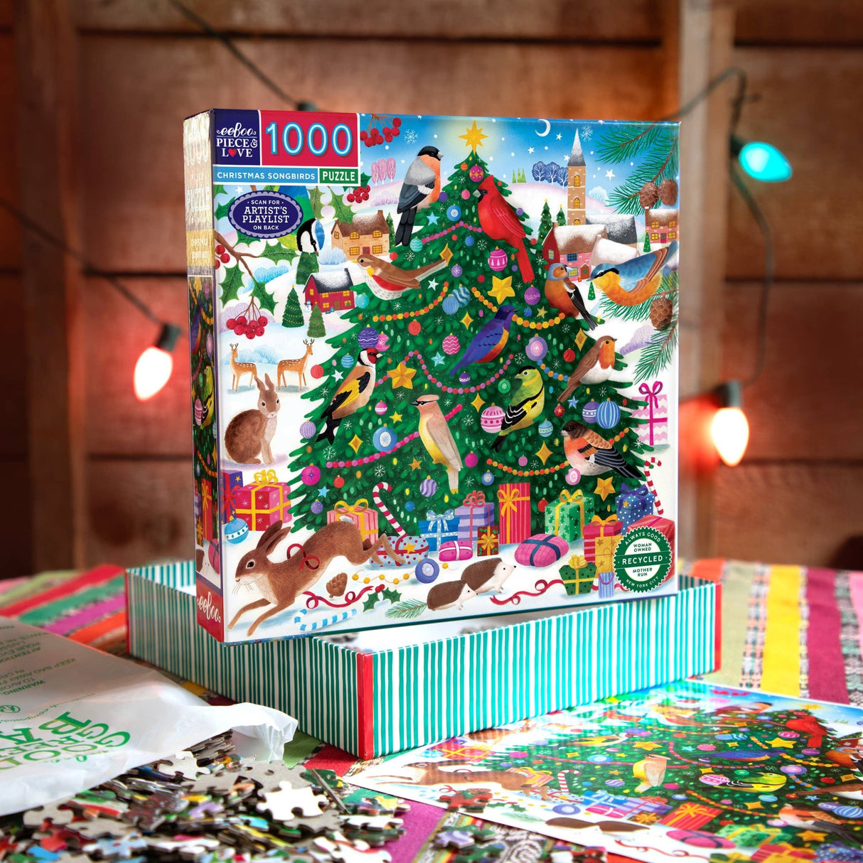 Christmas Songbirds 1000 Piece Jigsaw Puzzle | eeBoo - Jigsaw Puzzles - The Puzzle Center