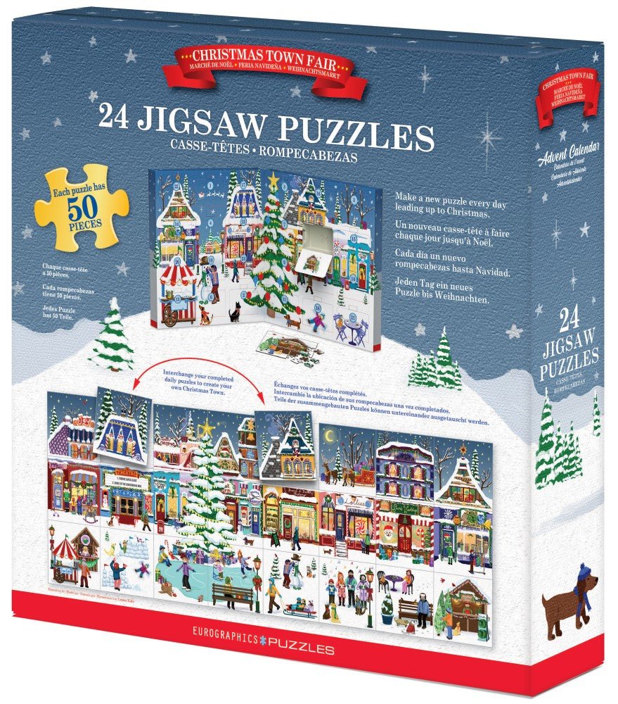 Christmas Town Fair - Advent Calendar 24 x 50 Pcs Jigsaw Puzzles | Eurographics - Jigsaw Puzzles - The Puzzle Center