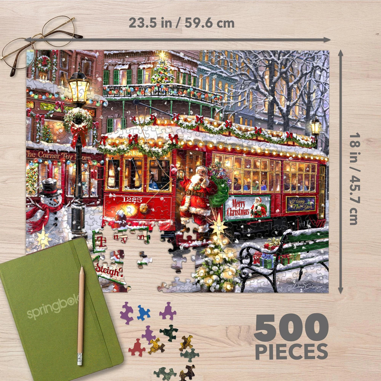 Christmas Trolley 1000 Piece Jigsaw Puzzle | Springbok Puzzles - Jigsaw Puzzles - The Puzzle Center