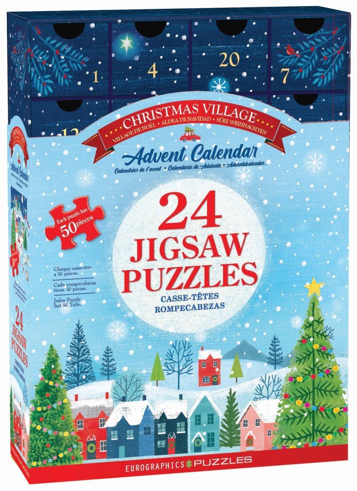Christmas Village - Advent Calendar 24 x 50 Pcs Jigsaw Puzzles | Eurographics - Jigsaw Puzzles - The Puzzle Center
