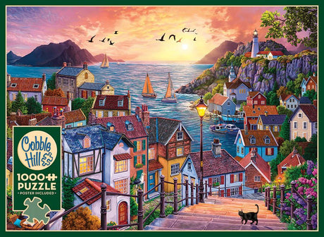 Coastal Town at Sunset 1000 Piece Jigsaw Puzzle | Cobble Hill - Jigsaw Puzzles - The Puzzle Center