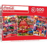 Coca - Cola - 500 Piece Jigsaw Puzzles 3 Pack by Masterpieces Puzzles - Masterpieces Puzzles - Jigsaw Puzzles - The Puzzle Center