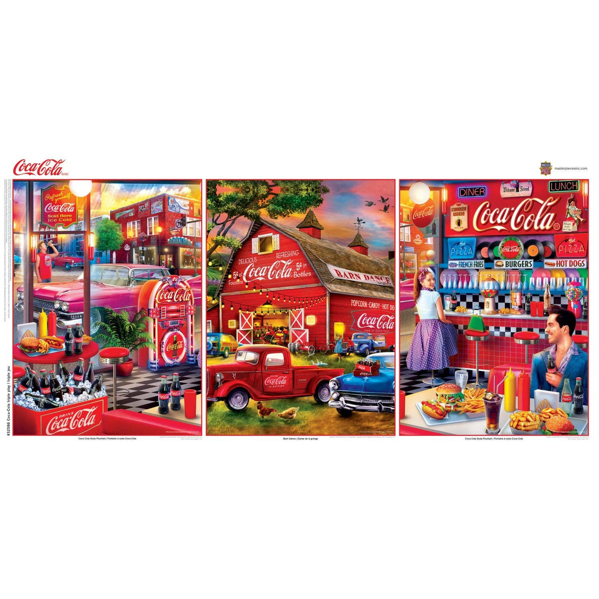 Coca - Cola - 500 Piece Jigsaw Puzzles 3 Pack by Masterpieces Puzzles - Masterpieces Puzzles - Jigsaw Puzzles - The Puzzle Center