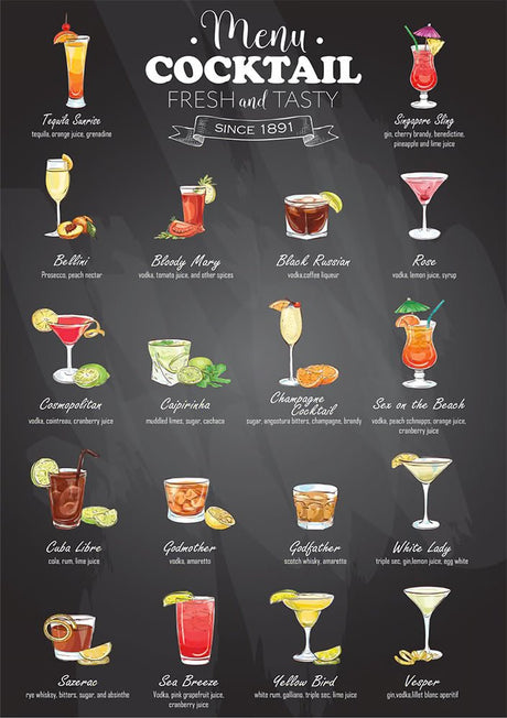 Cocktails 1000 Piece Jigsaw Puzzle | Yazz - Jigsaw Puzzles - The Puzzle Center
