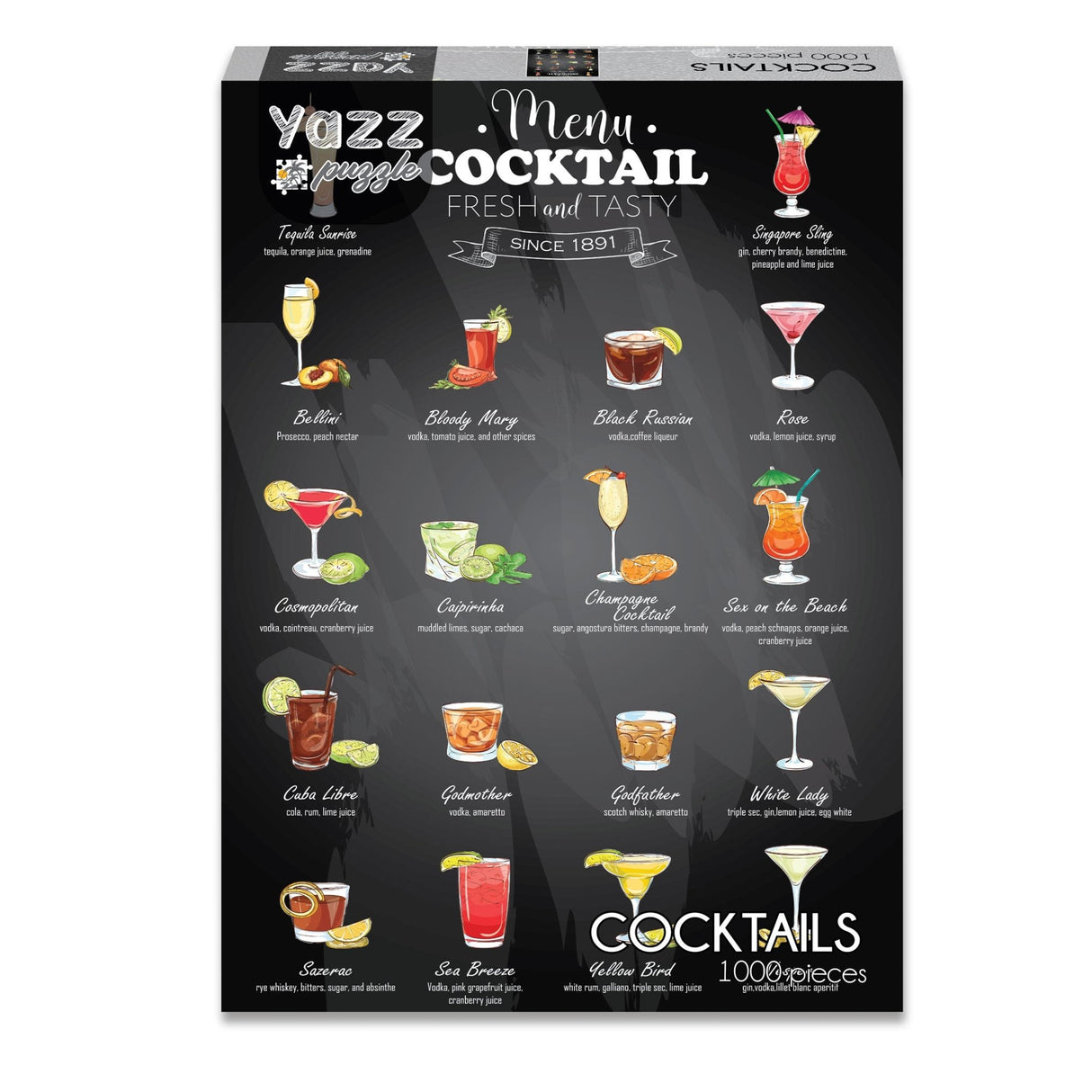 Cocktails 1000 Piece Jigsaw Puzzle | Yazz - Jigsaw Puzzles - The Puzzle Center
