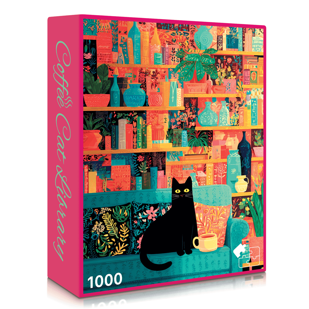 Coffee Cat Library 1000 Piece Jigsaw Puzzle | Final Piece Puzzles - Jigsaw Puzzles - The Puzzle Center